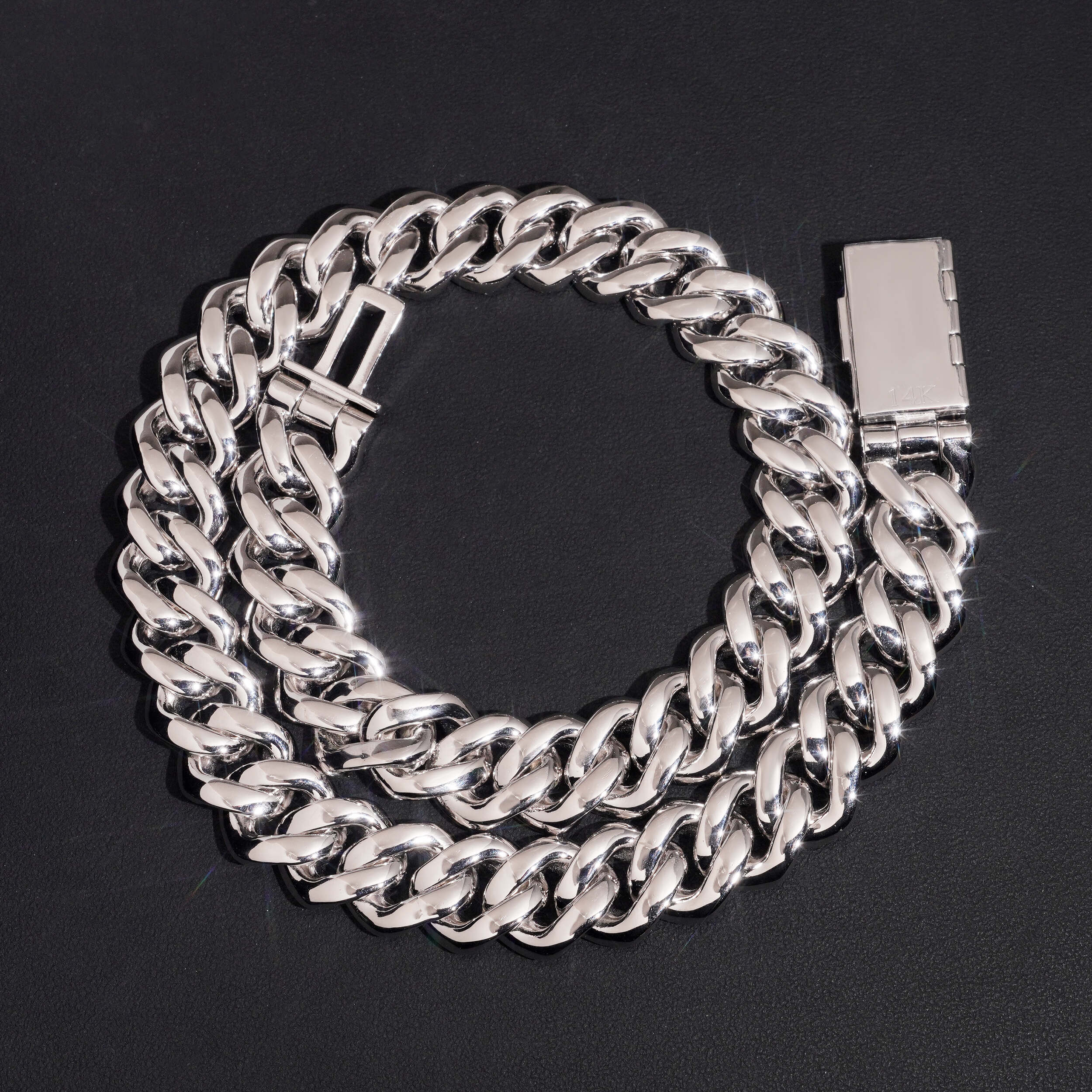 Hip Hop Jewelry 17MM Baguette Diamond Cuban Link Chain Necklace Moissanite
