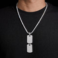 VVS Moissanite Double Dog Tag Pendant Fully Iced Fit For 4MM Tennis Chain