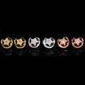 Three Colors Sterling Silver 925 Mini Size Cute Design Star Stud Earrings For Men and Women