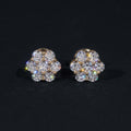 GRA Certificated 10K Yellow Gold VVS Moissanite Cluster Stud Earrings 12MM Width
