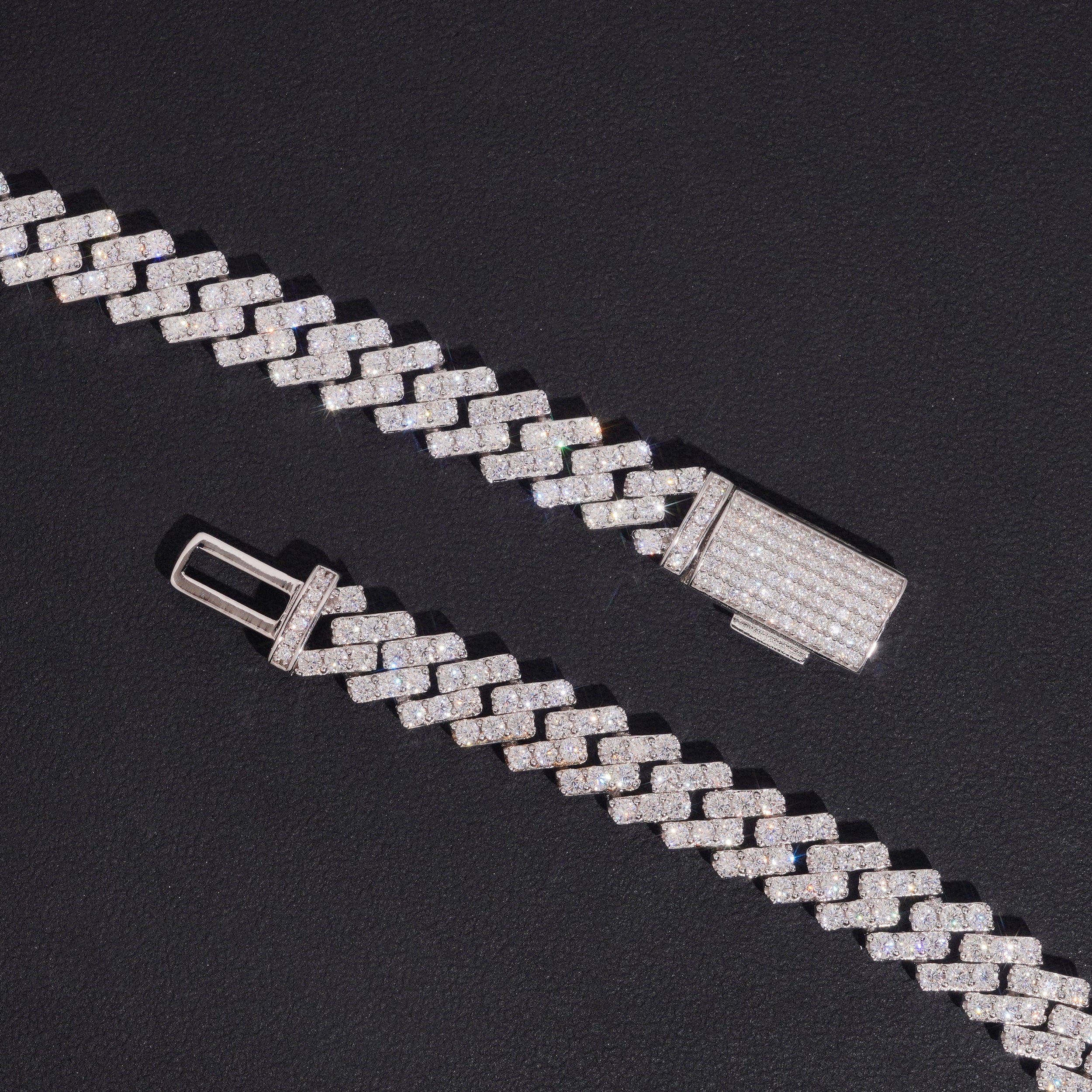 Single Row Moissanite Diamond Cuban Chain 10MM