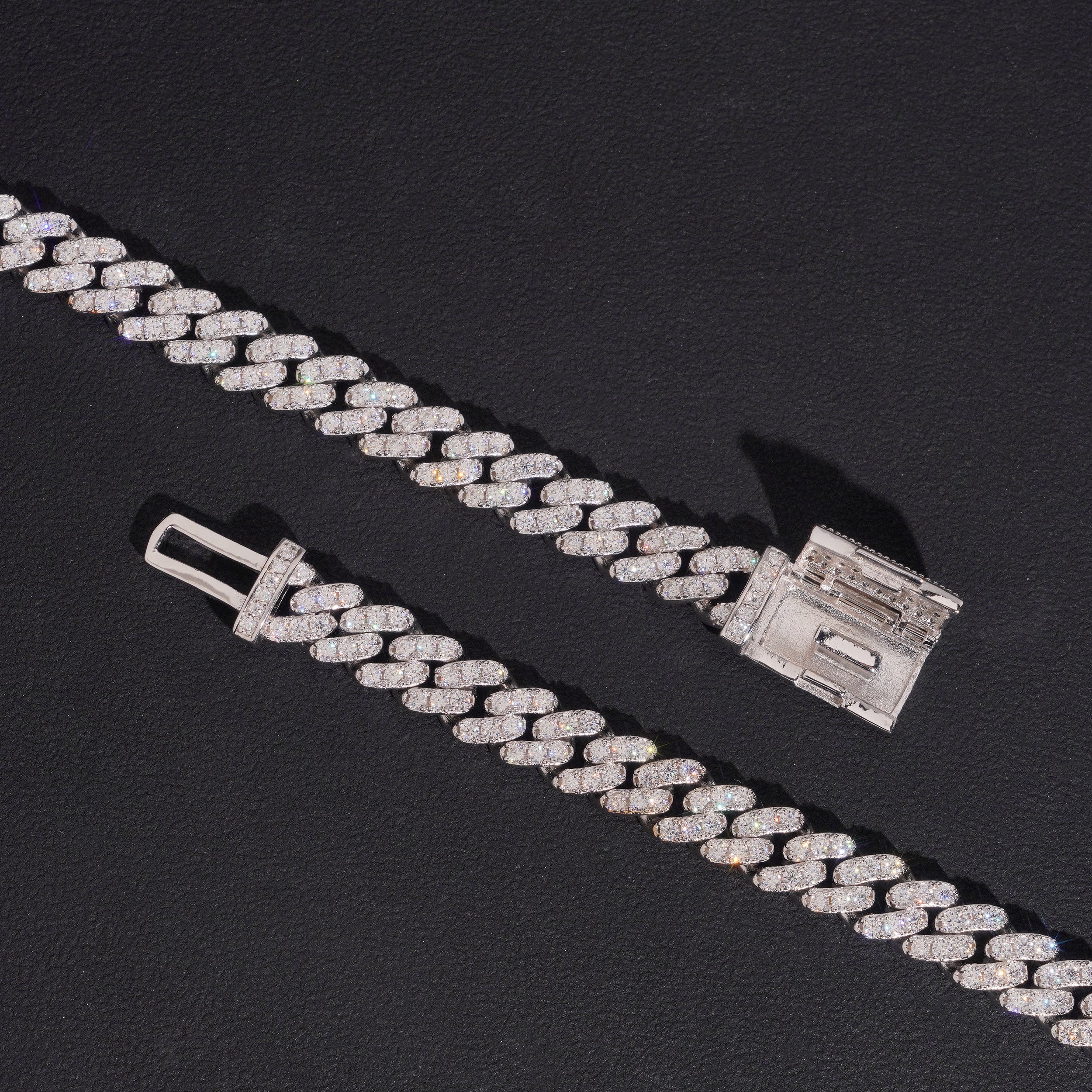 Single Row VVS Moissanite Diamond Cuban Chain Necklace 8MM