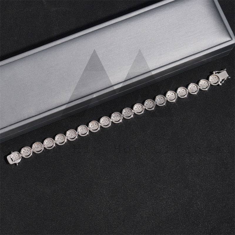 Iced Out Moissanite 10MM Silver Hip Hop Bracelet 925 Sterling hip hop jewelry5