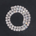 Baguette Lock 10MM Side Iced Tennis Chain Necklace