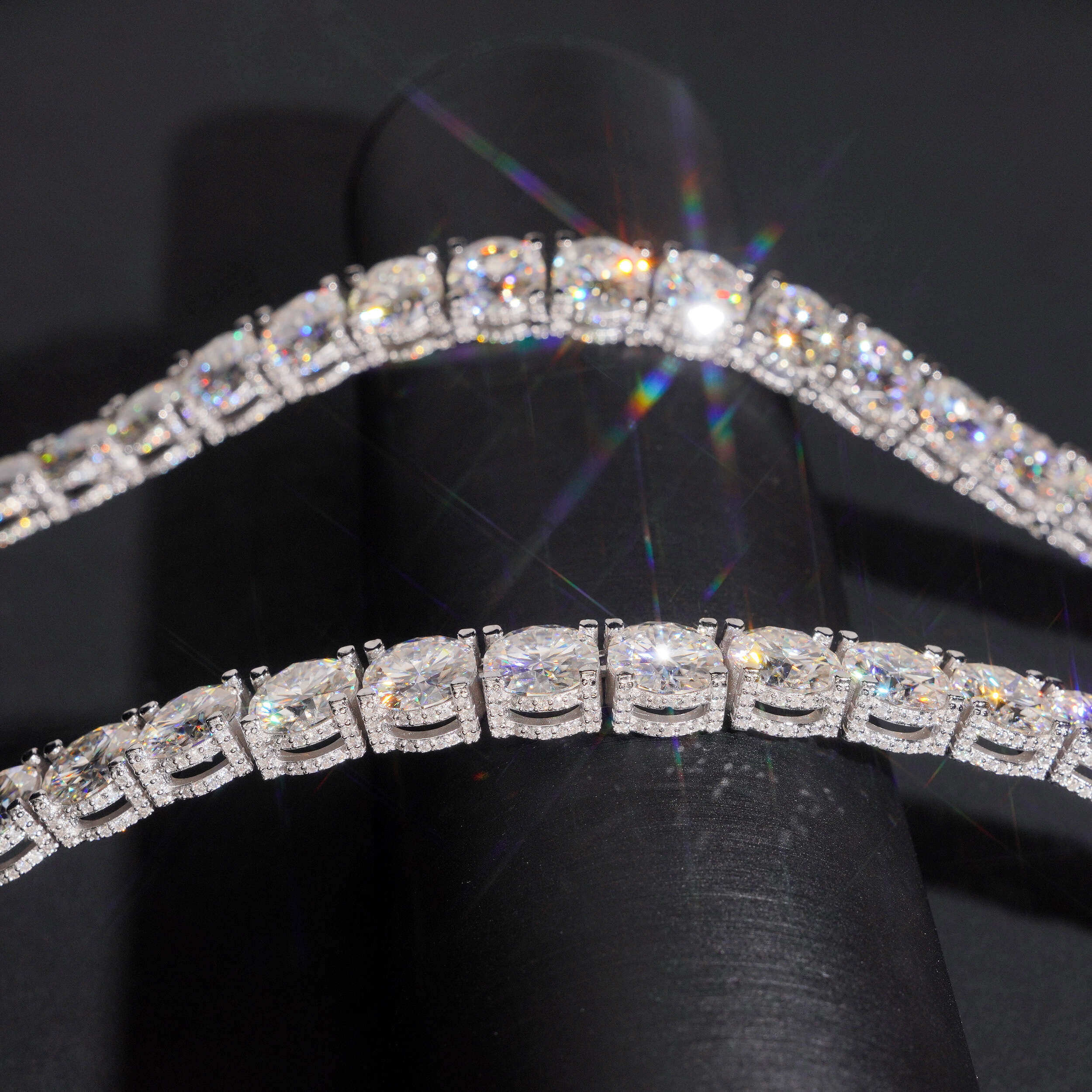 Baguette Lock 10MM Side Iced Tennis Chain Necklace