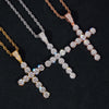 Classic Design Men Necklace 5MM Moissanite Cross Pendant Match 4MM Tennis Chain