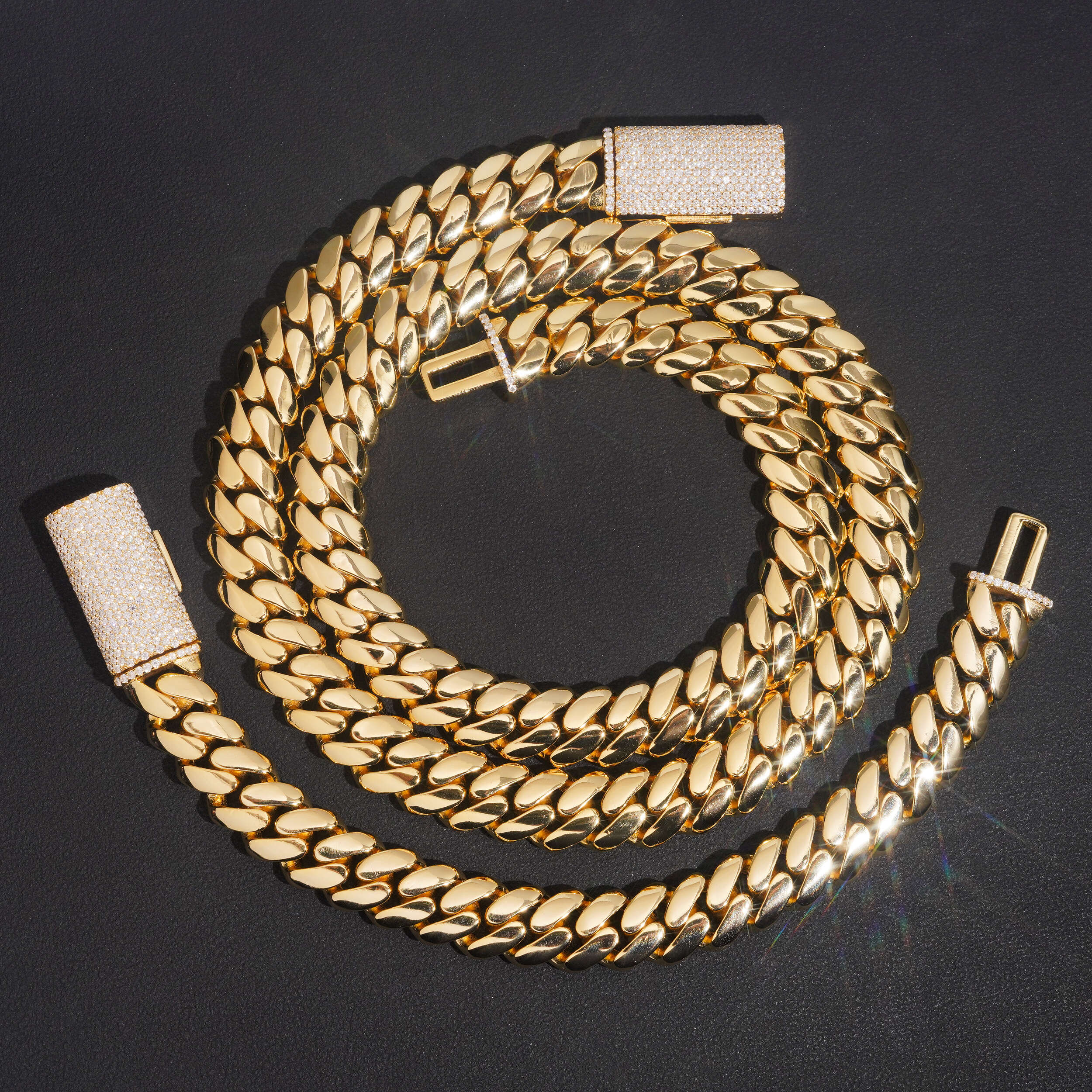12MM Hand Made Plain Cuban With VVS Moissanite Diamond Clasp