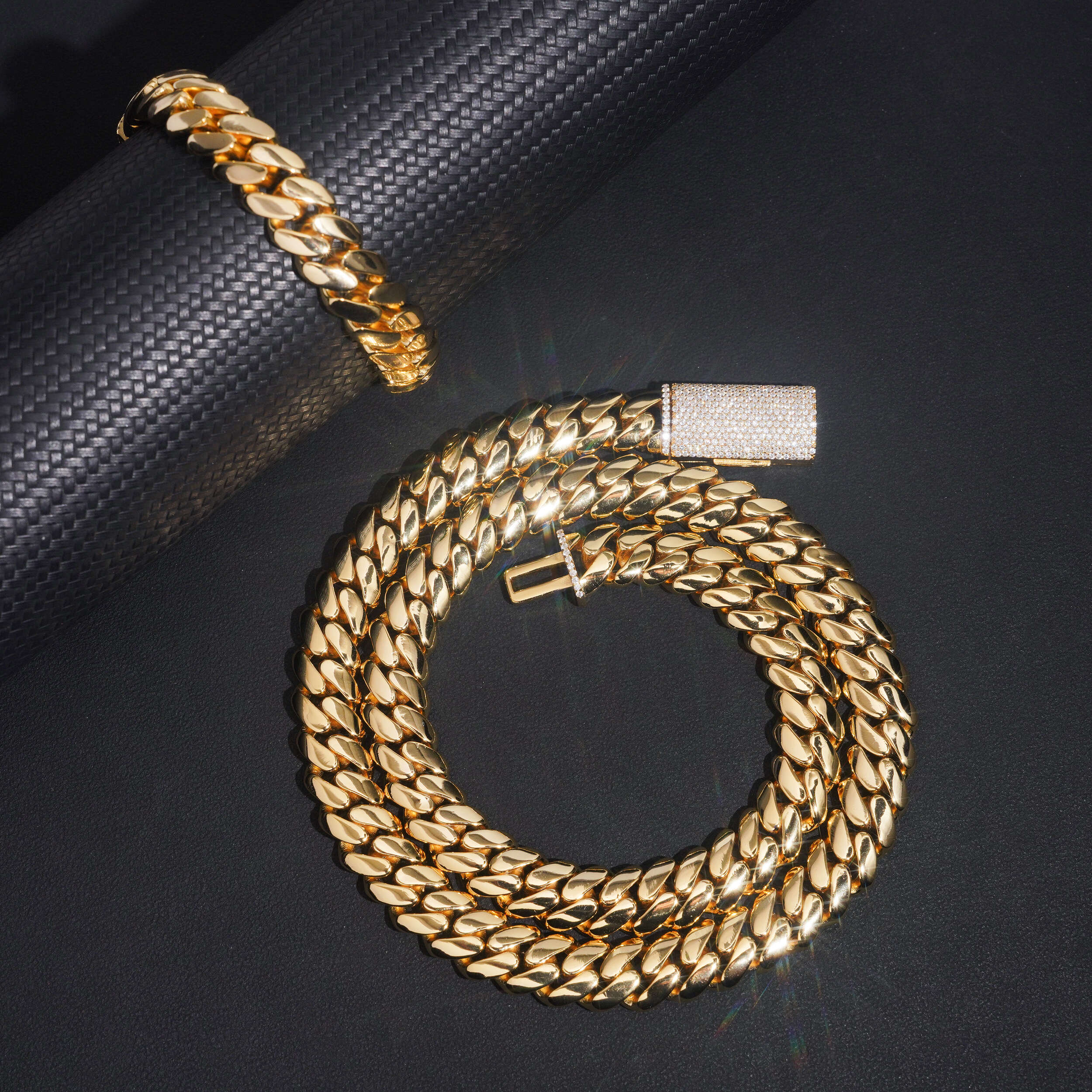 12MM Hand Made Plain Cuban With VVS Moissanite Diamond Clasp