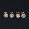 10K Rose Gold Yellow Gold 5MM Halo Diamond Style Moissanite Stud Earrings Screw Back