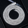 Sterling Silver 8MM Moissanite Diamond Cuban Chain Necklace