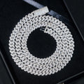 Sterling Silver 8MM Moissanite Diamond Cuban Chain Necklace