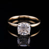 10K 14K 18K Yellow Gold Cushion Cut Solitaire Moissanite Diamond Ring Women Jewelry