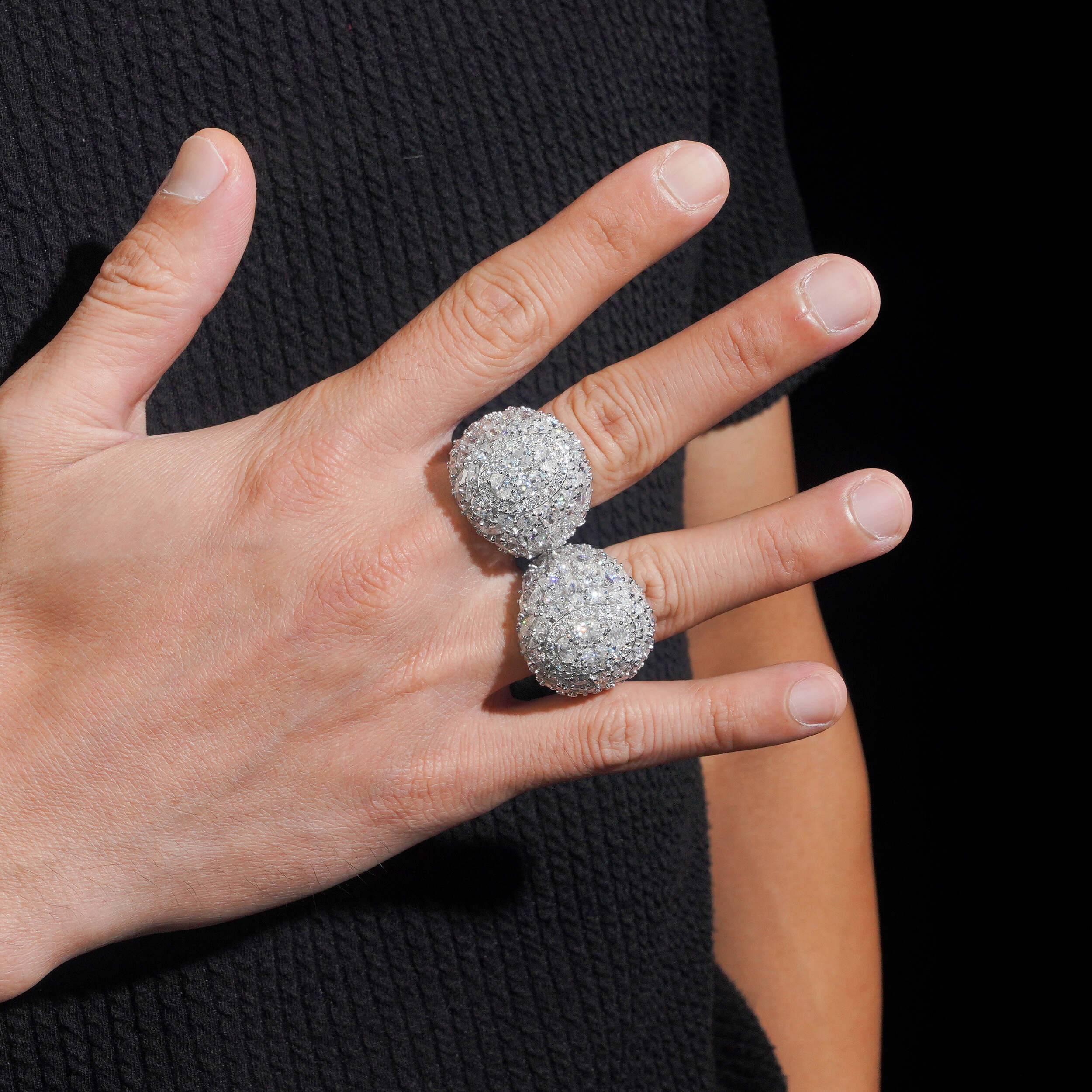 New Arrival Fancy Cut VVS Moissanite Diamond Cluster Ring For Men