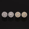 Iced Out VVS Lab Grown Diamond Men Stud Earrings 925 Silver