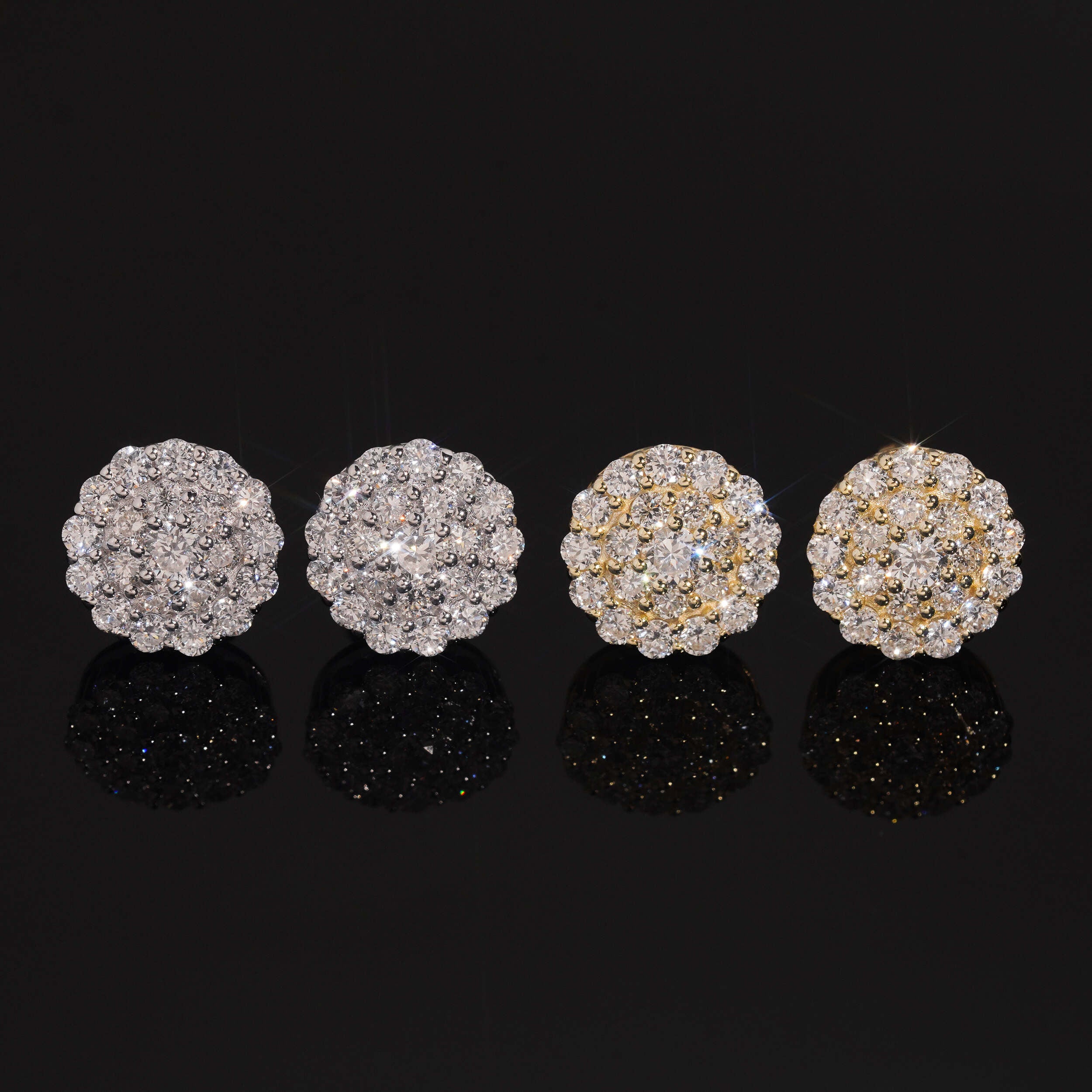 Iced Out VVS Lab Grown Diamond Men Stud Earrings 925 Silver
