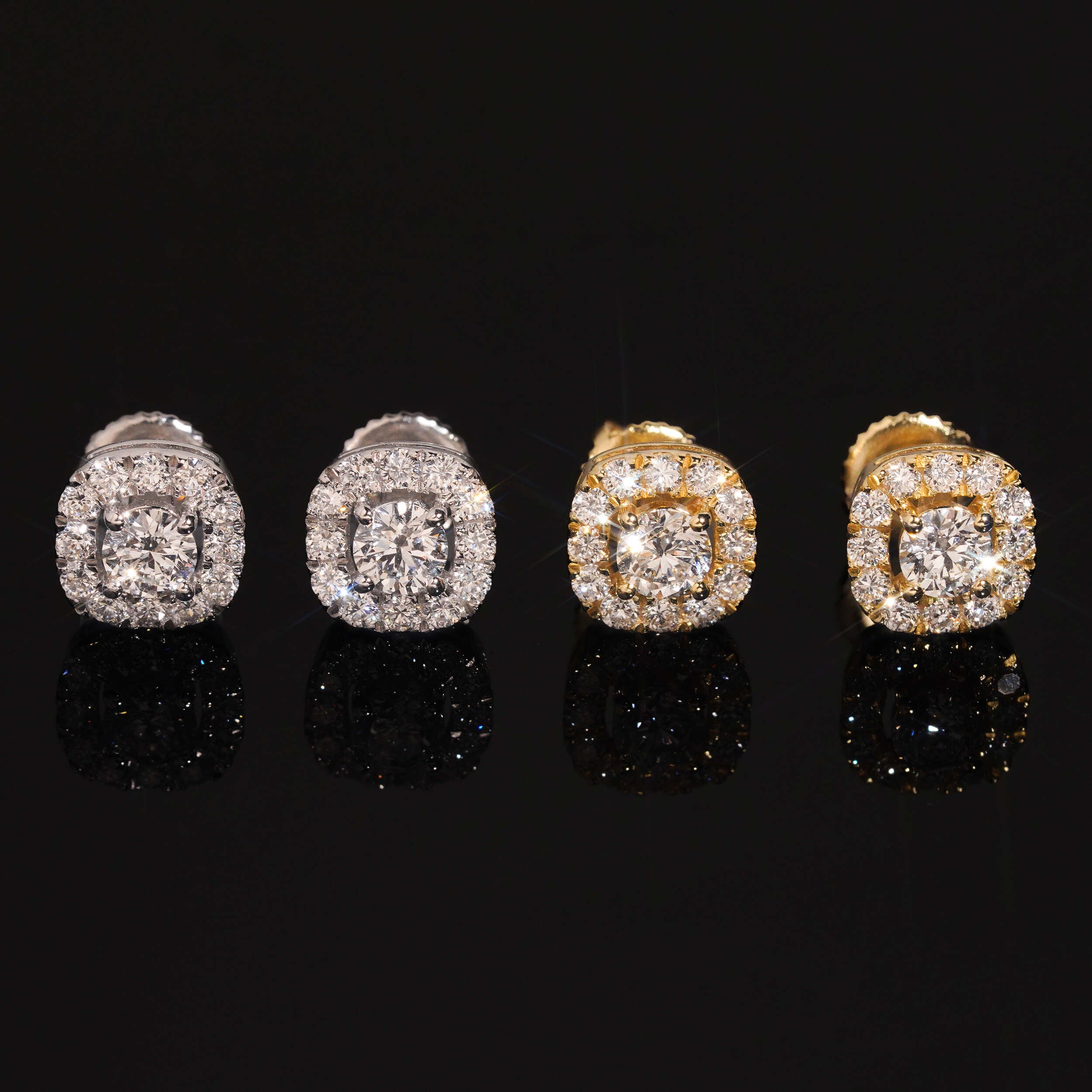 925 Silver 8MM VVS Lab Diamond Screw Back Stud Earrings For Men And Women