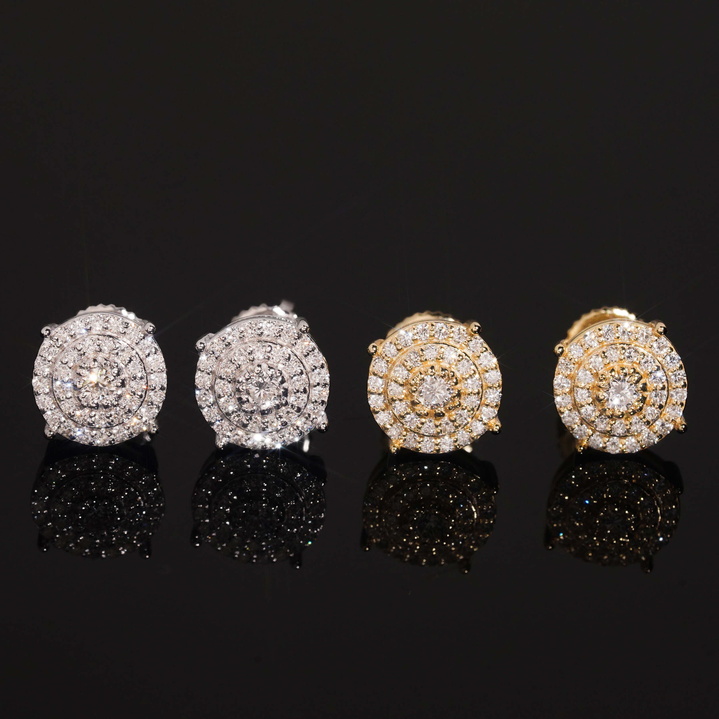 Sterling Silver VVS Lab Diamond Men Earrings Screw Back