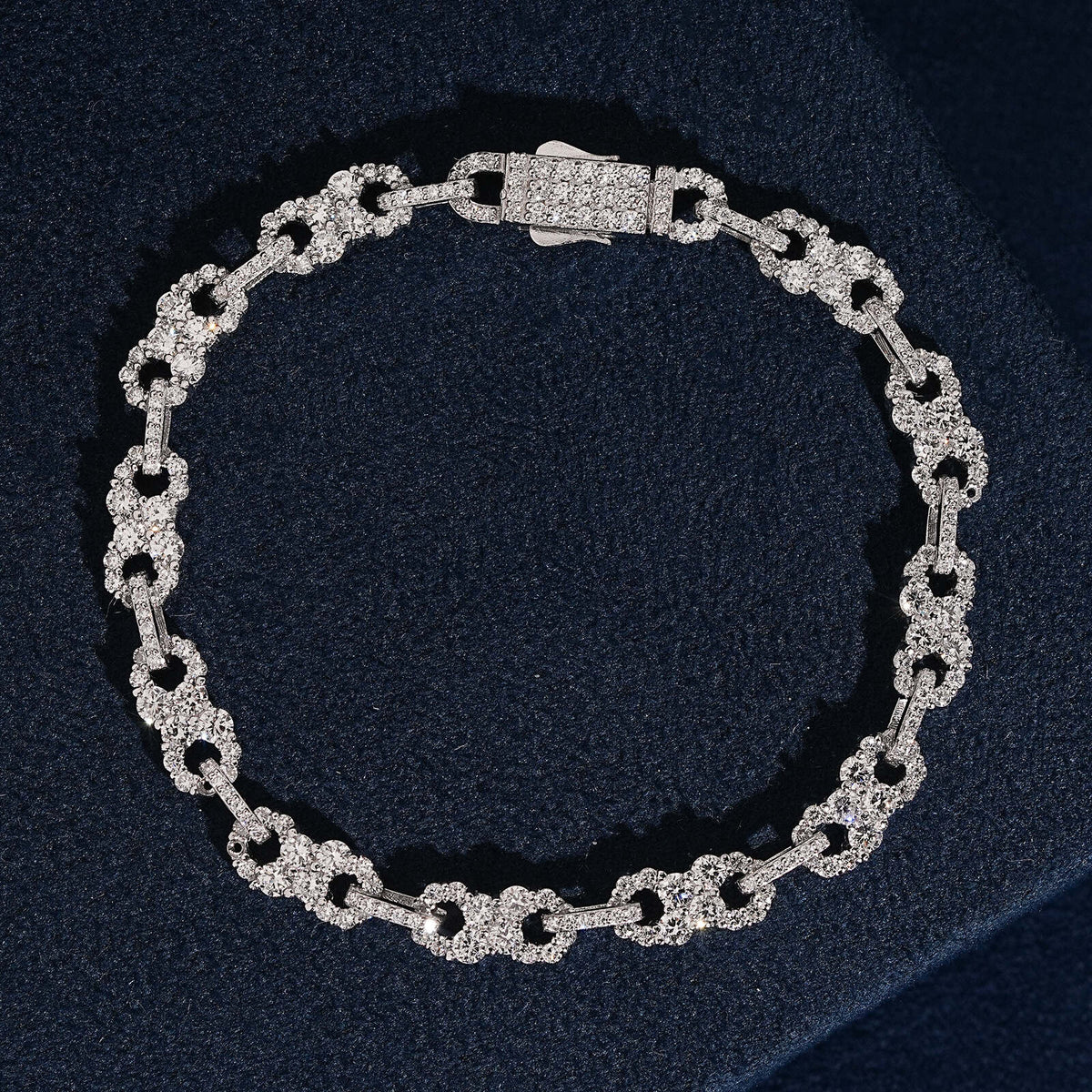 925 Sterling Silver VVS Lab Grown Diamond Infinity Link Bracelet