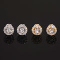Lab Grown Diamond Stud Earrings Iced Out Sterling Silver