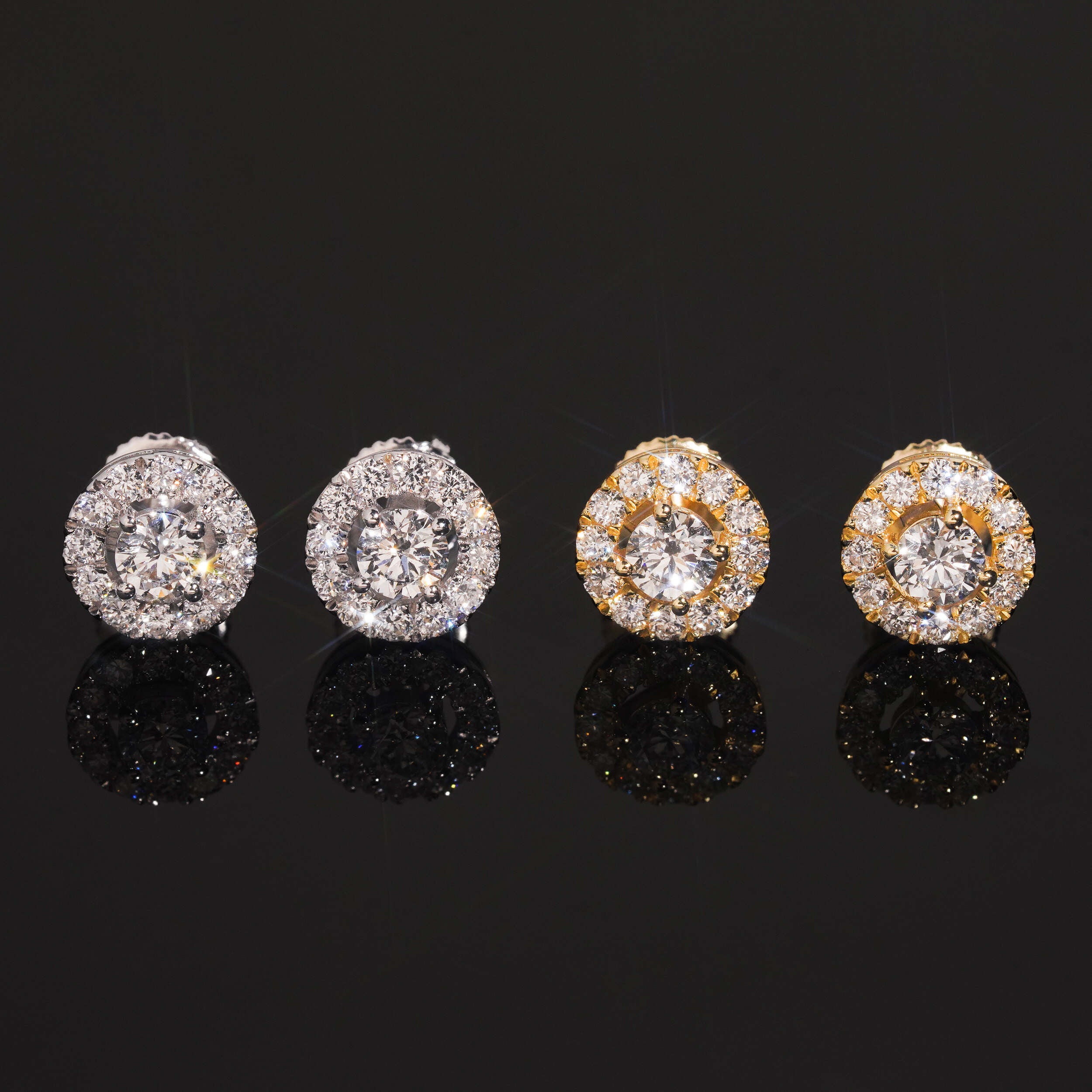 Lab Grown Diamond Stud Earrings Iced Out Sterling Silver