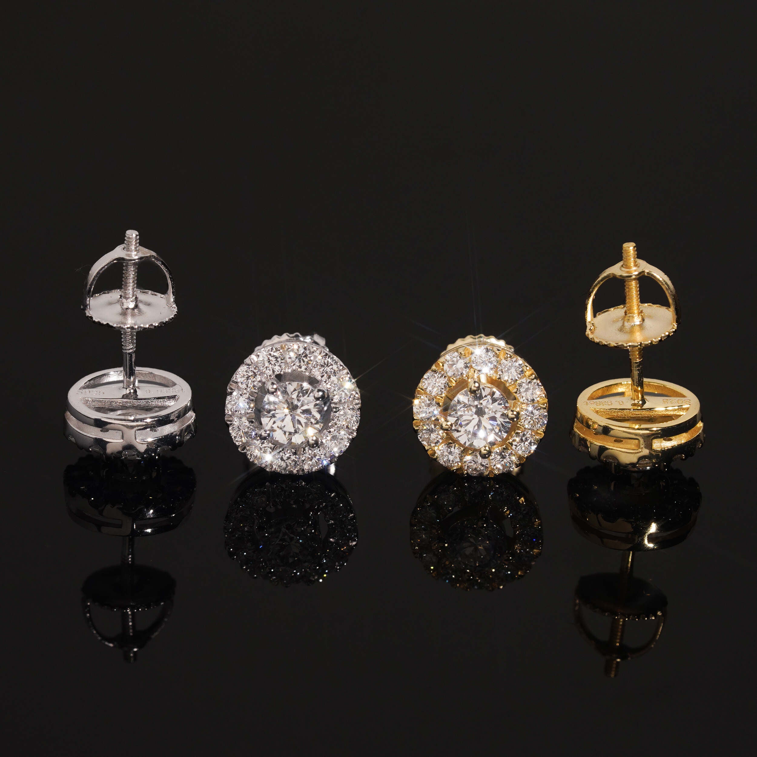 Lab Grown Diamond Stud Earrings Iced Out Sterling Silver