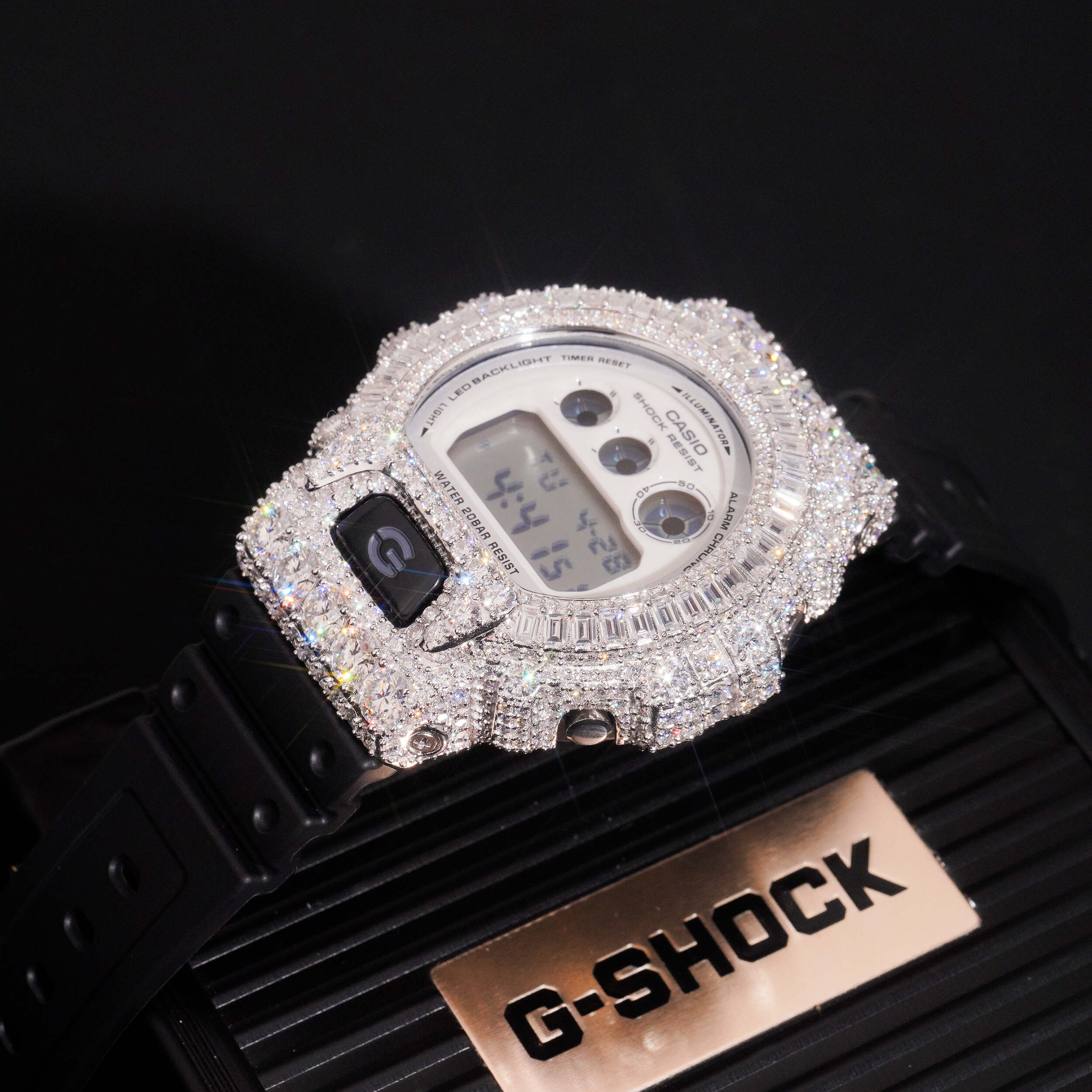 Iced Out G Shock DW6900 Moissanite Watch For Men