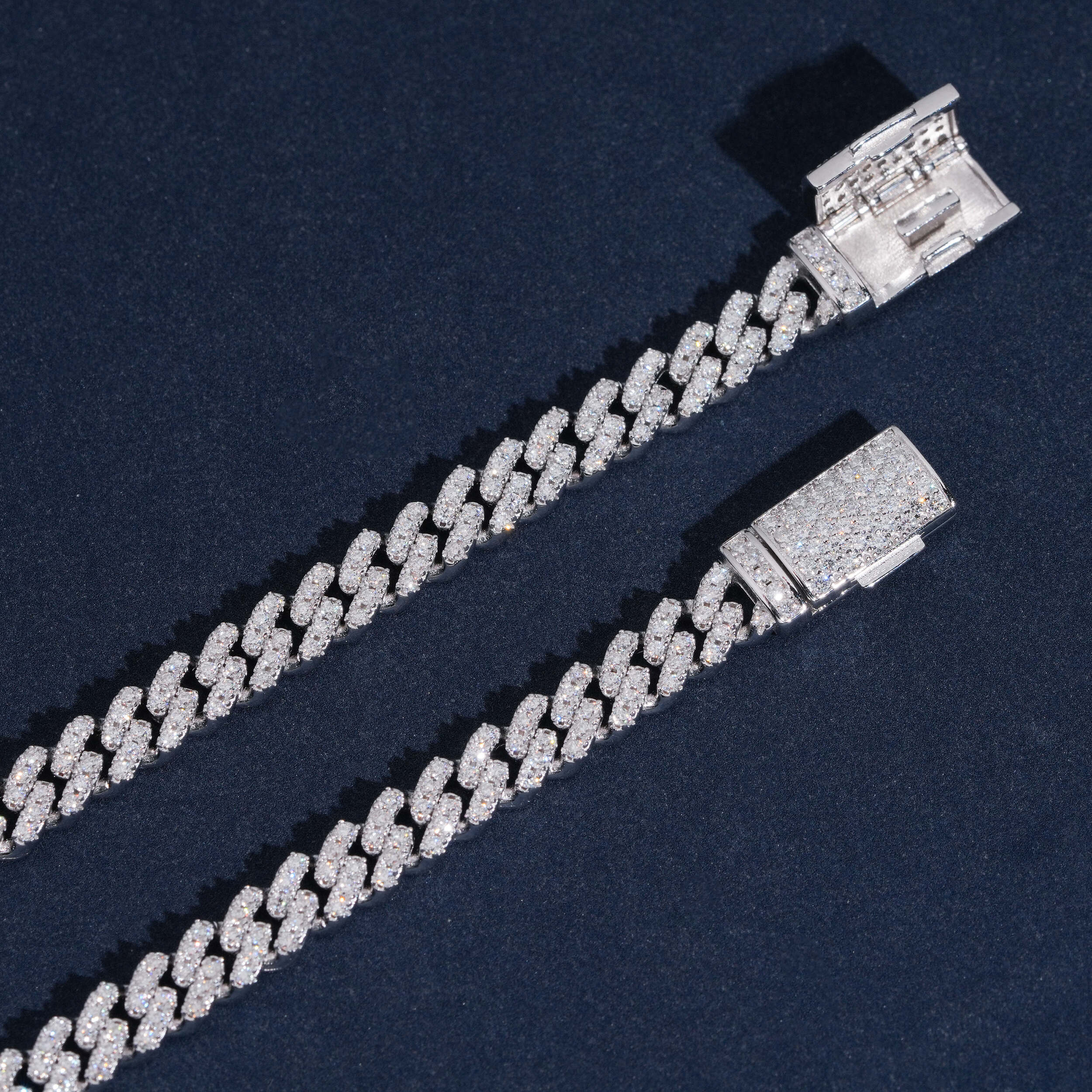 6MM Sterling Silver Lab Grown Diamond Cuban Link Bracelet