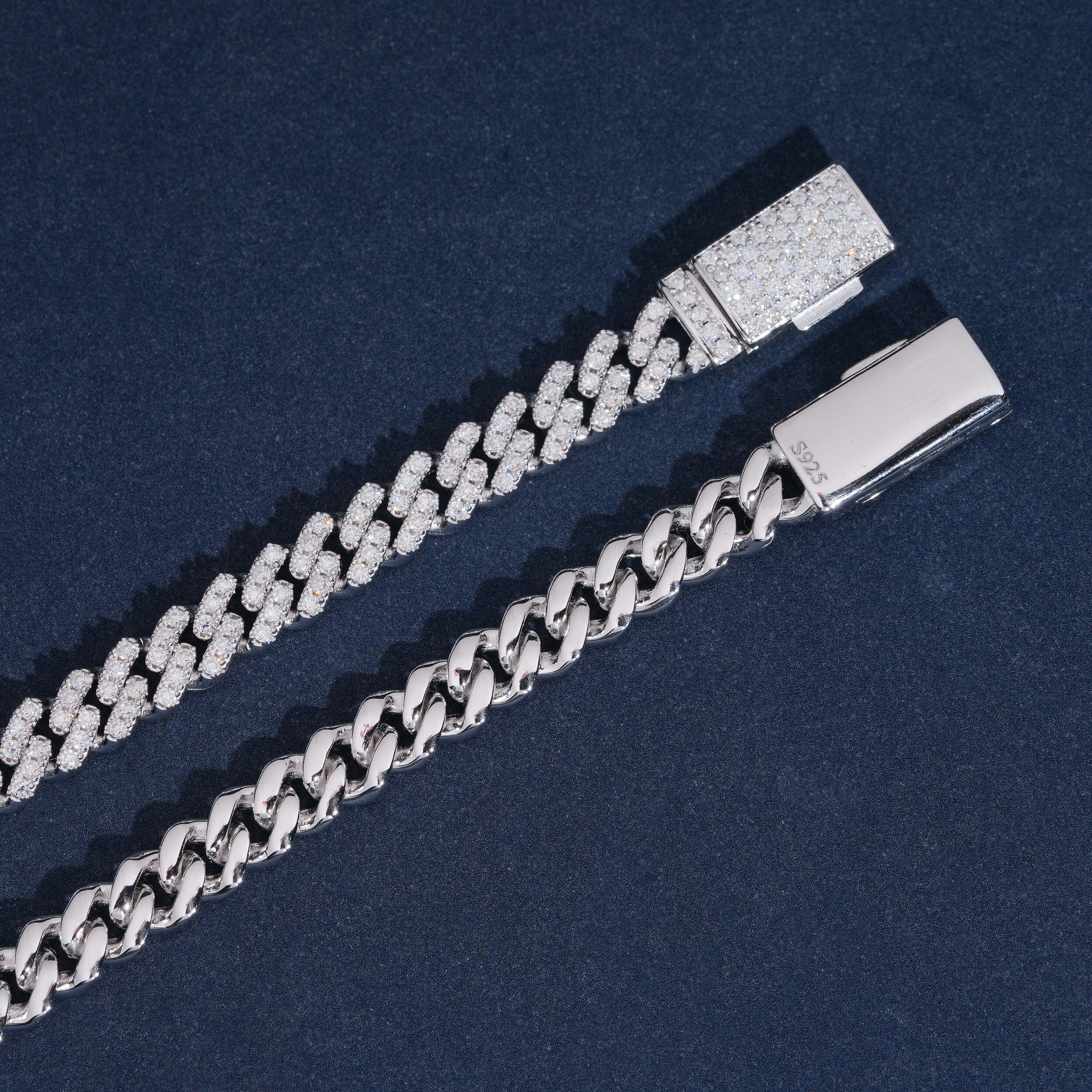 6MM Sterling Silver Lab Grown Diamond Cuban Link Bracelet