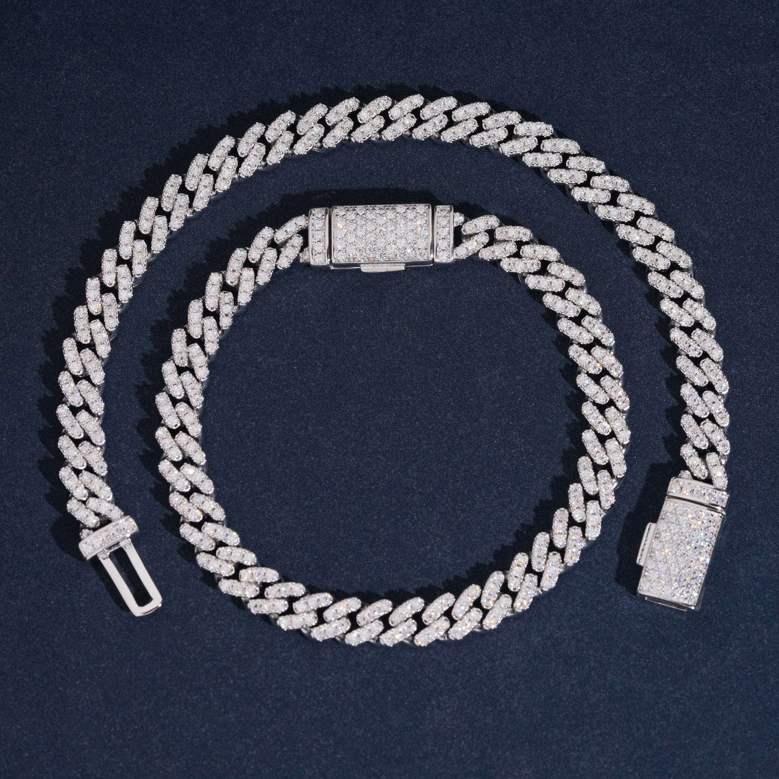 VVS Moissanite Diamond Cuban Bracelet Brass 6MM