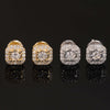 Iced Out Sterling Silver Screw Back VVS Lab Grown Diamond Stud Earrings