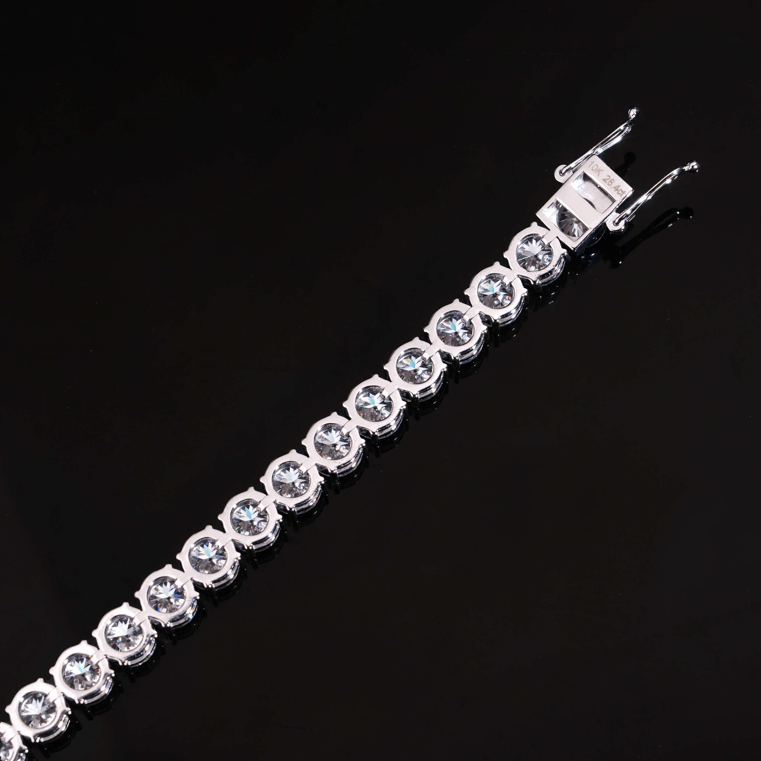 10K Solid White Gold 6MM VVS Moissanite Tennis Bracelet With GRA Report