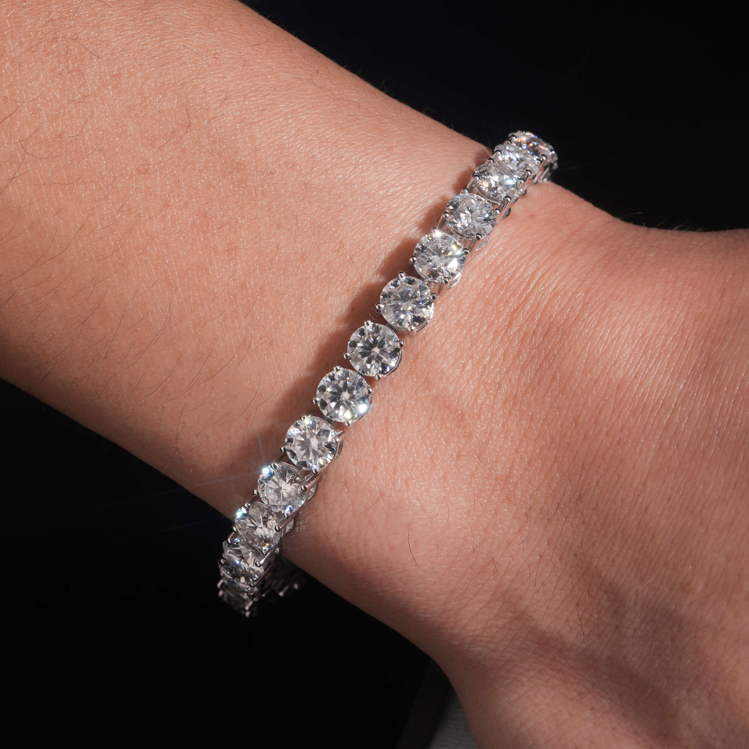 10K Solid White Gold 6MM VVS Moissanite Tennis Bracelet With GRA Report