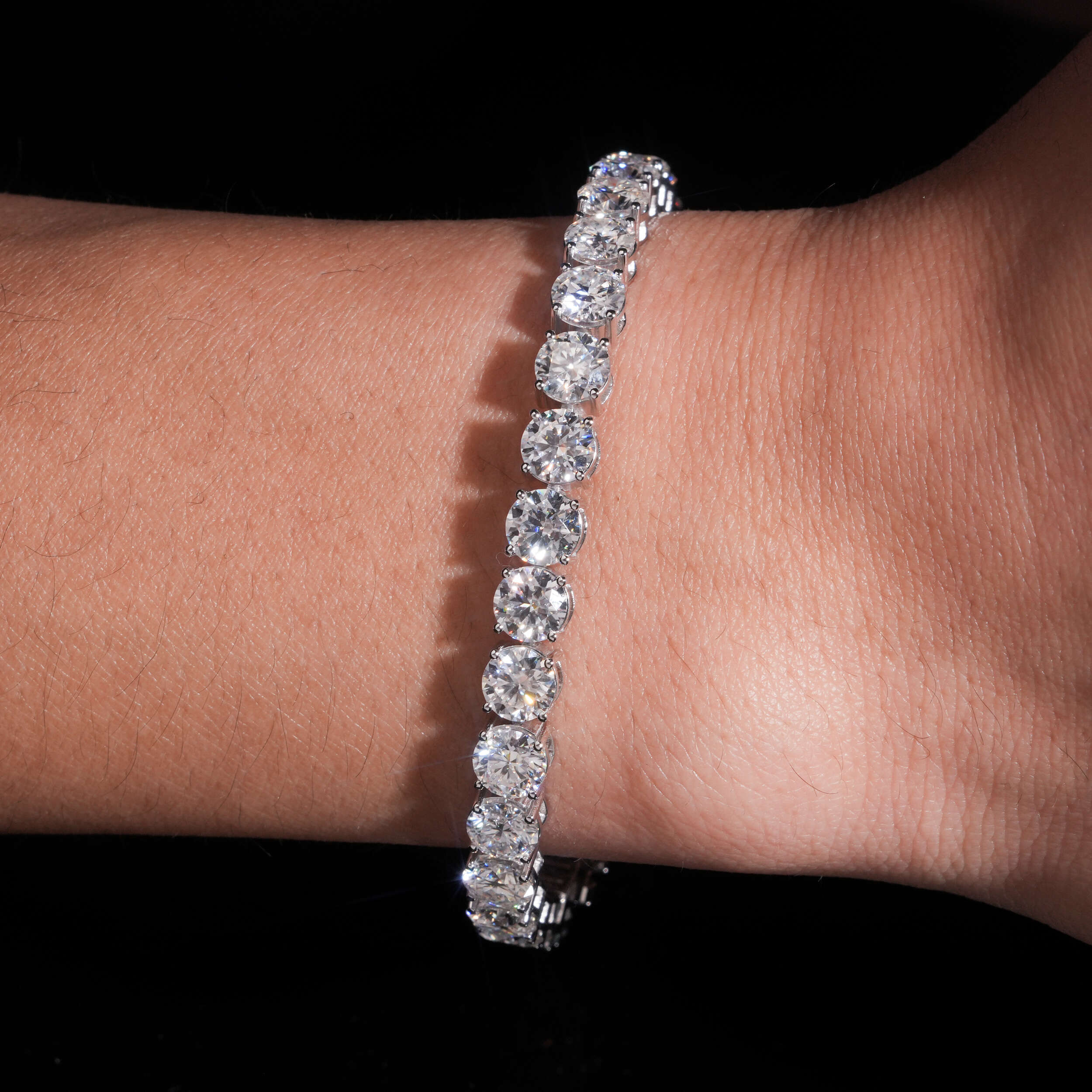 10K Solid White Gold 6MM VVS Moissanite Tennis Bracelet With GRA Report