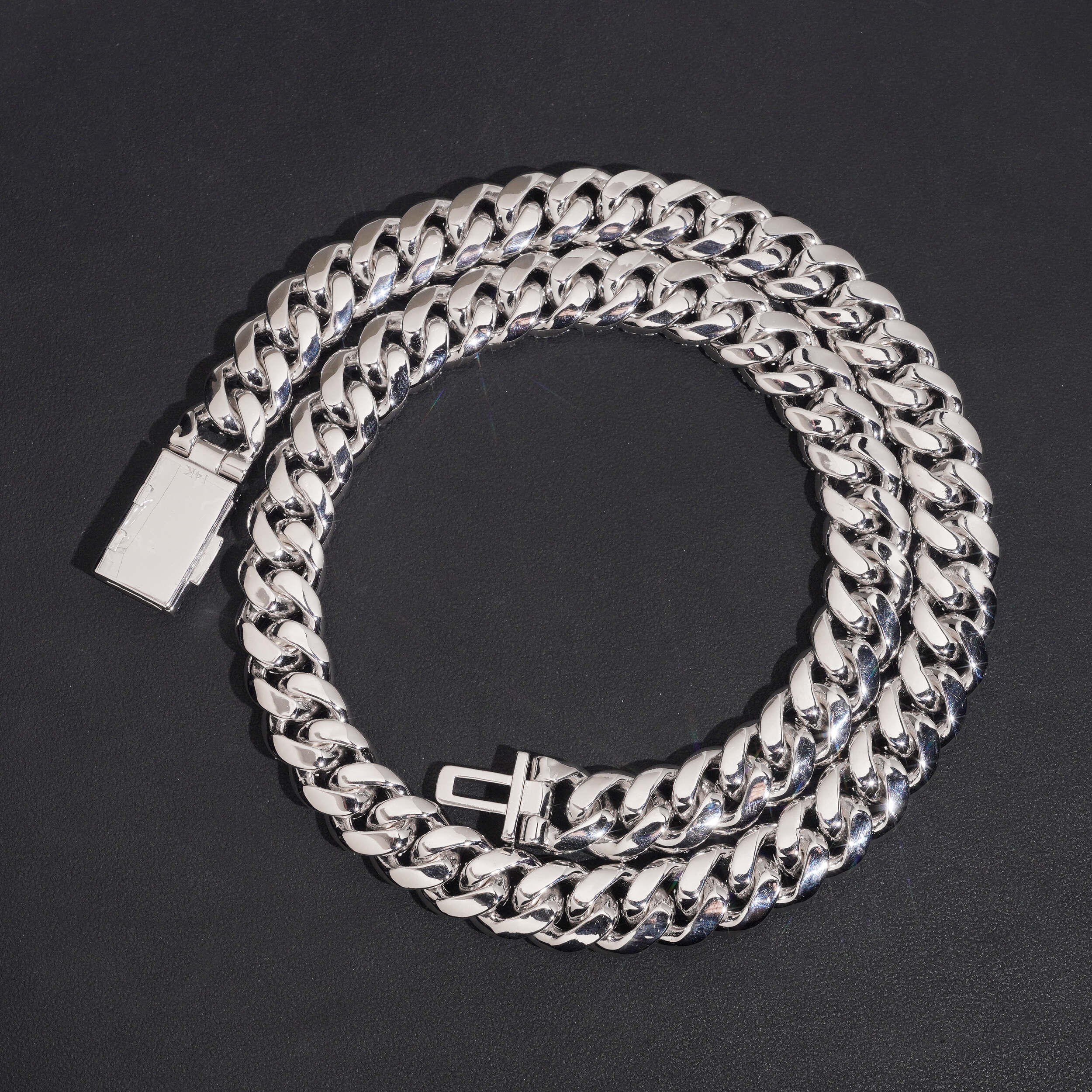 15MM Single Big Carat Curve Lock Moissanite Cuban Chain Necklace