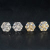 925 Sterling Silver Cluster Iced Out VVS Moissanite Diamond Earrings Screw Back