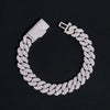 10MM Three Rows Sterling Silver Lab Grown Dimond Cuban Link Bracelet