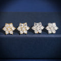 12MM Cluster Stud Earrings Moissanite Diamond For Men Screw Back
