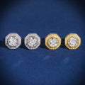 Moissanite Diamond Stud Earrings Screw Back GRA Report 925 Silver