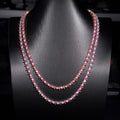 White Mix Pink Moissanite Tennis Chain Necklace