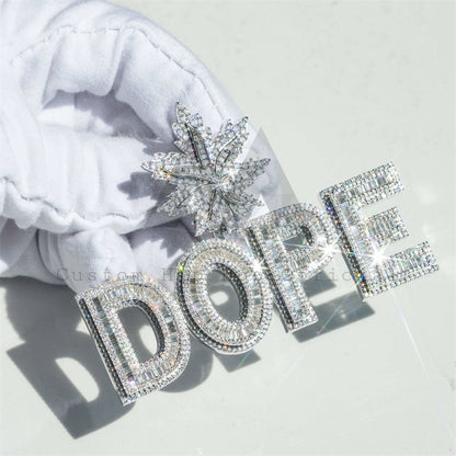 Hip Hop Custom Unique Design Iced Out Moissanite Diamond DOPE Name Pendant