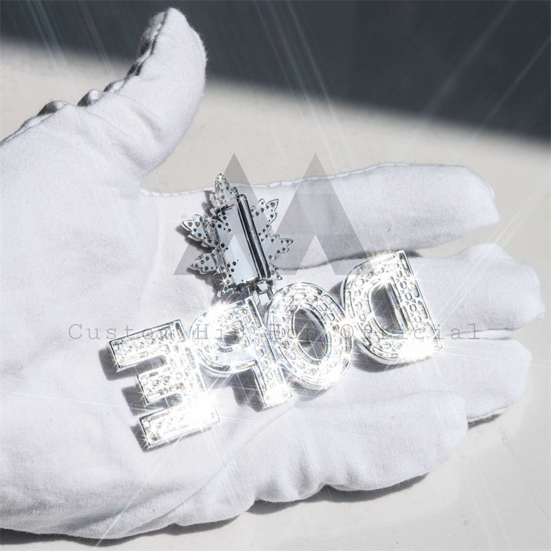 Design exclusivo personalizado de Hip Hop congelado Moissanite Diamond DOPE Name Pendant
