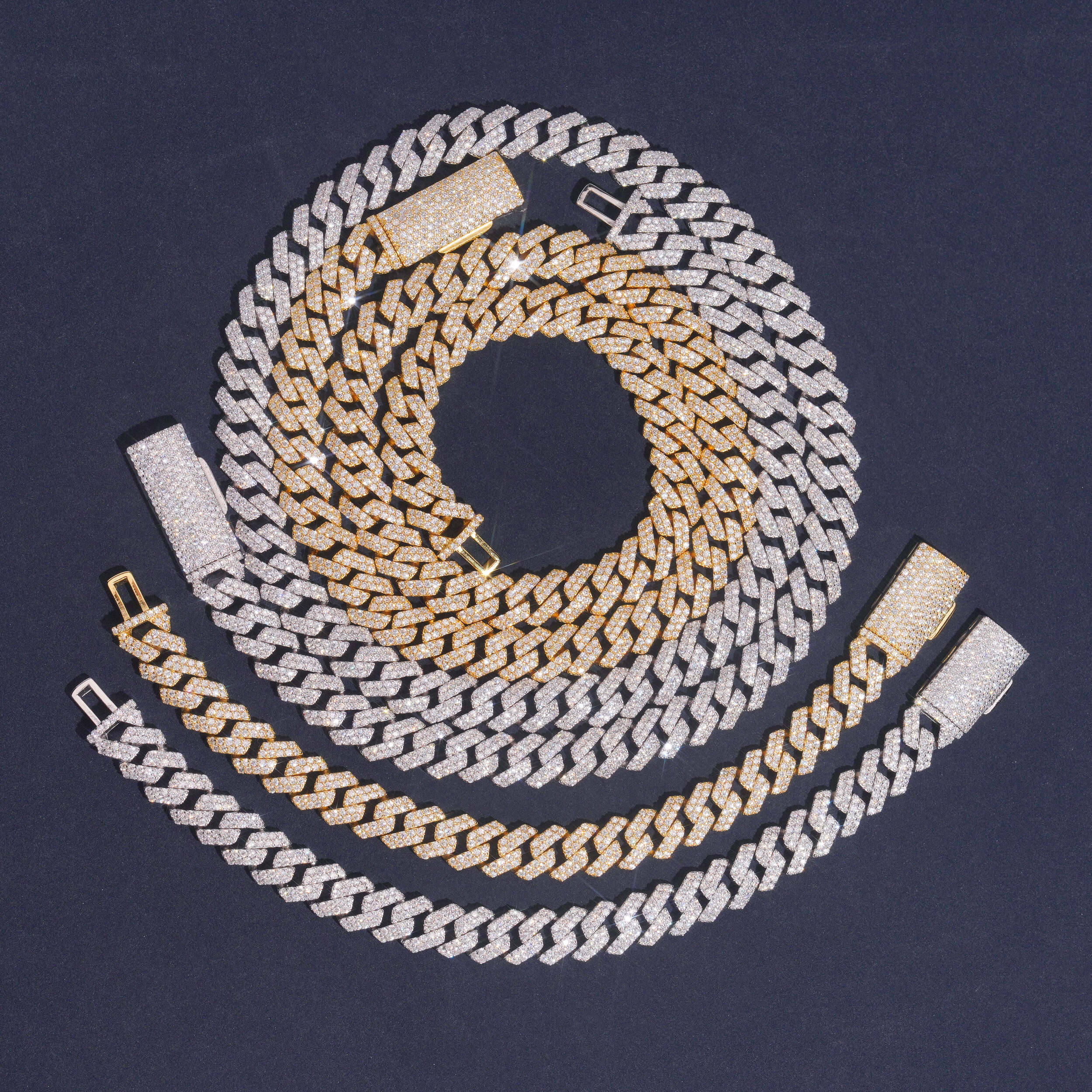 Iced Out Sterling Silver VVS Lab Grown Diamond Cuban Chain Necklace 10MM