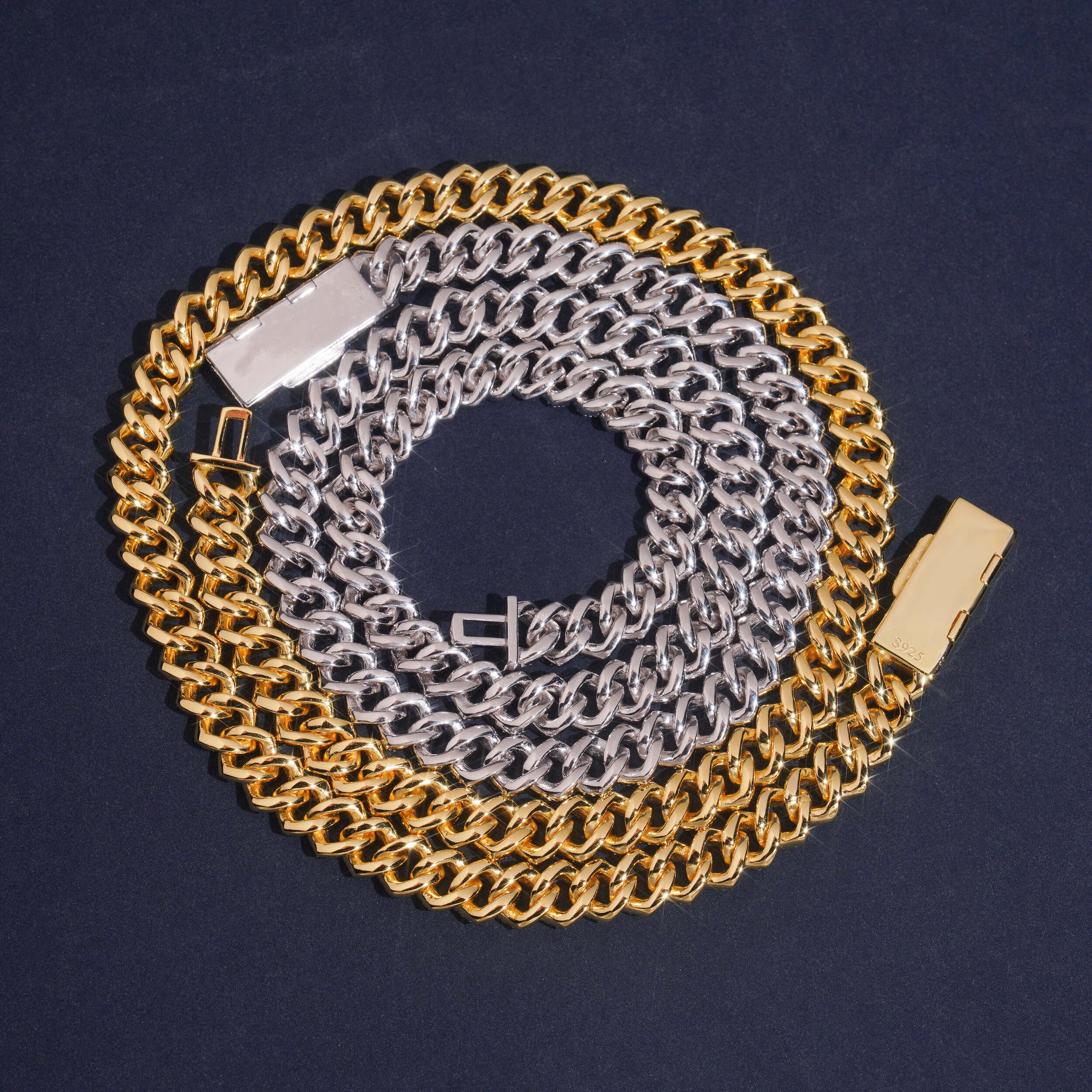 Iced Out Sterling Silver VVS Lab Grown Diamond Cuban Chain Necklace 10MM