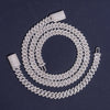 Silver Cuban Chain Necklace 10MM Lab Grown Diamond