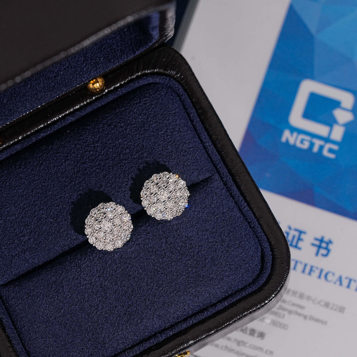 925 Silver VVS Lab Grown Diamond Men Stud Earrings