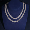 8MM Sterling Silver Lab Grown Diamond Cuban Link Necklace