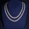 8MM Sterling Silver Lab Grown Diamond Cuban Link Necklace