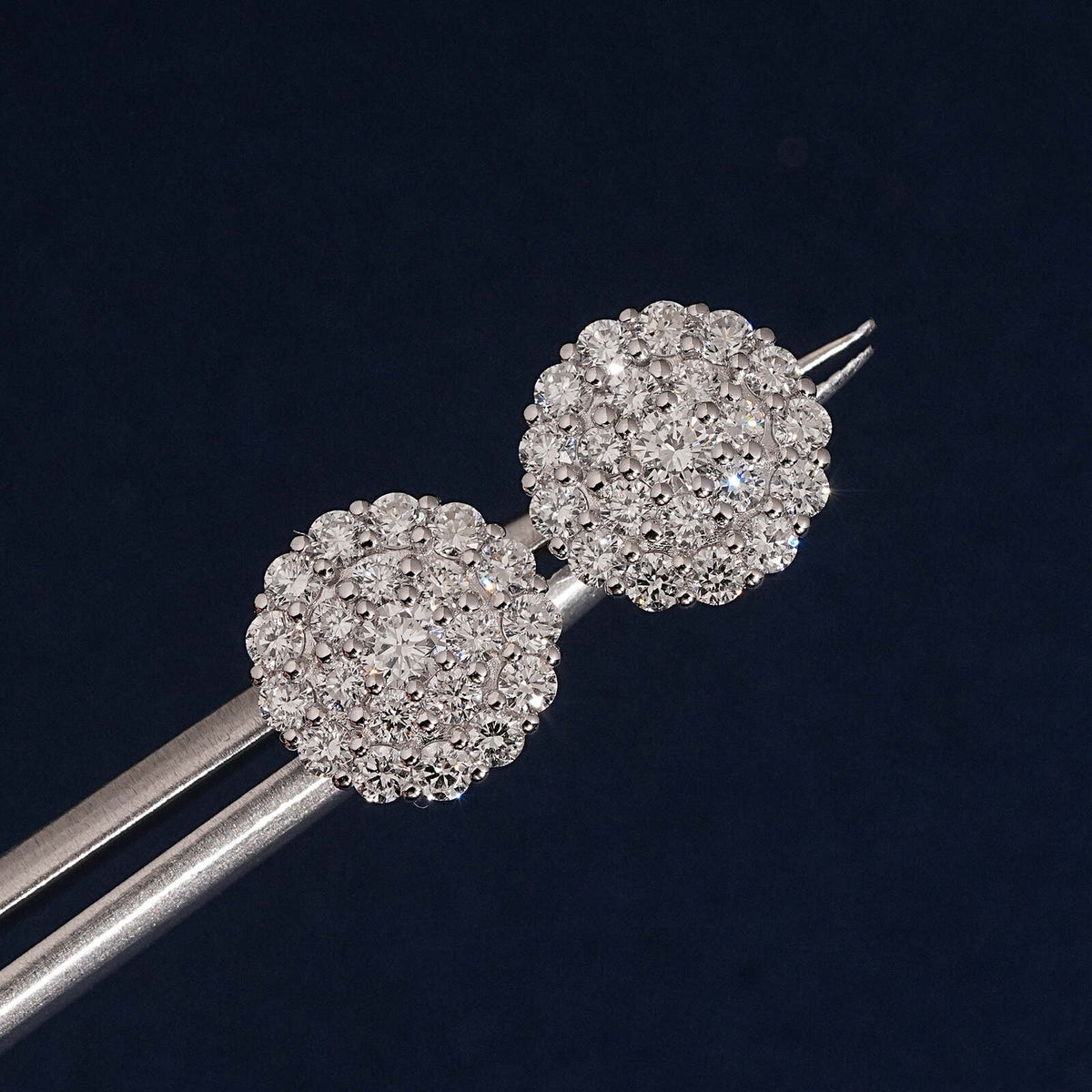 925 Silver VVS Lab Grown Diamond Men Stud Earrings