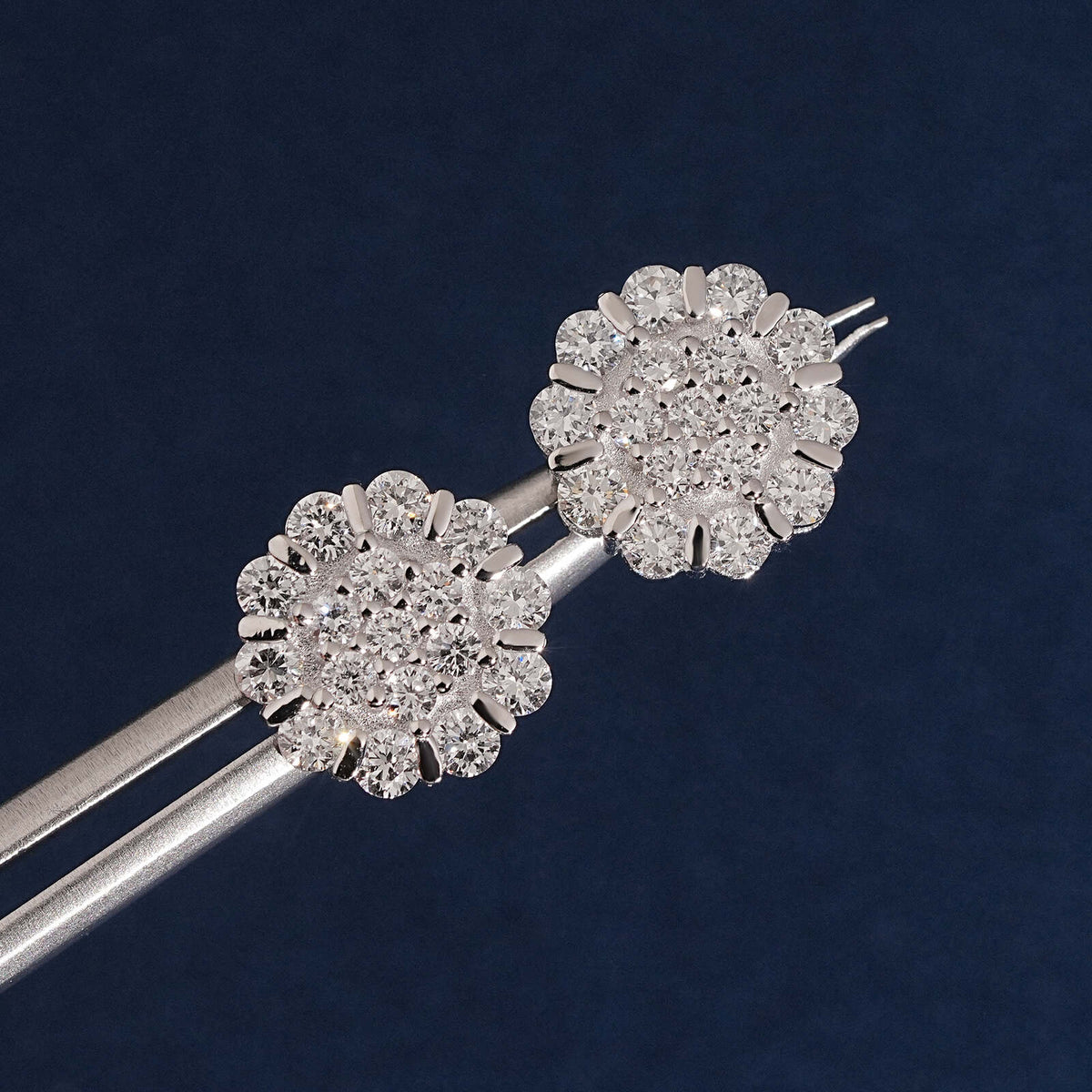 Cluster Flower VVS Lab Grown Diamond Stud Earrings