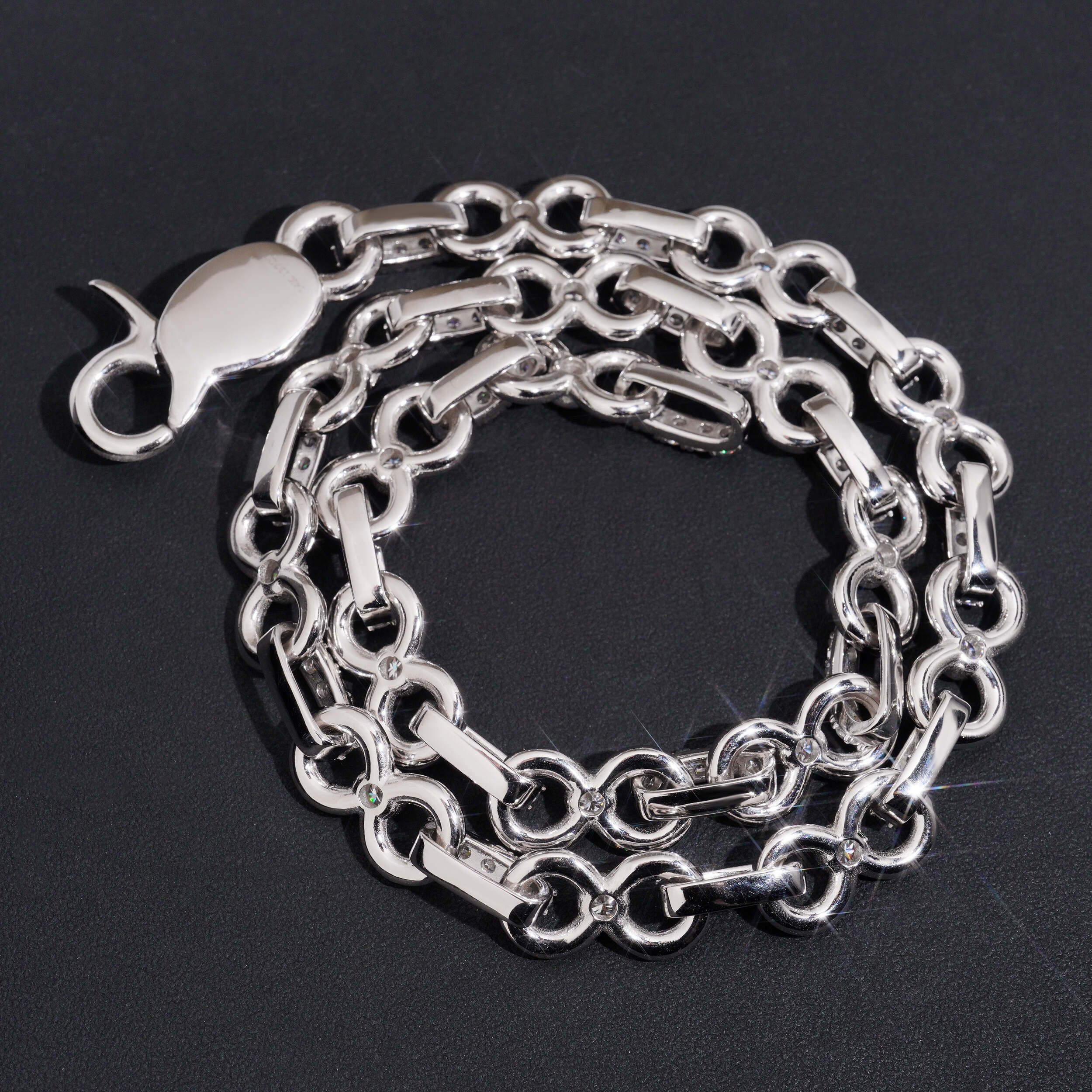 Sterling Silver 925 Men Iced Out Jewelry 13MM Infinity Chain Necklace